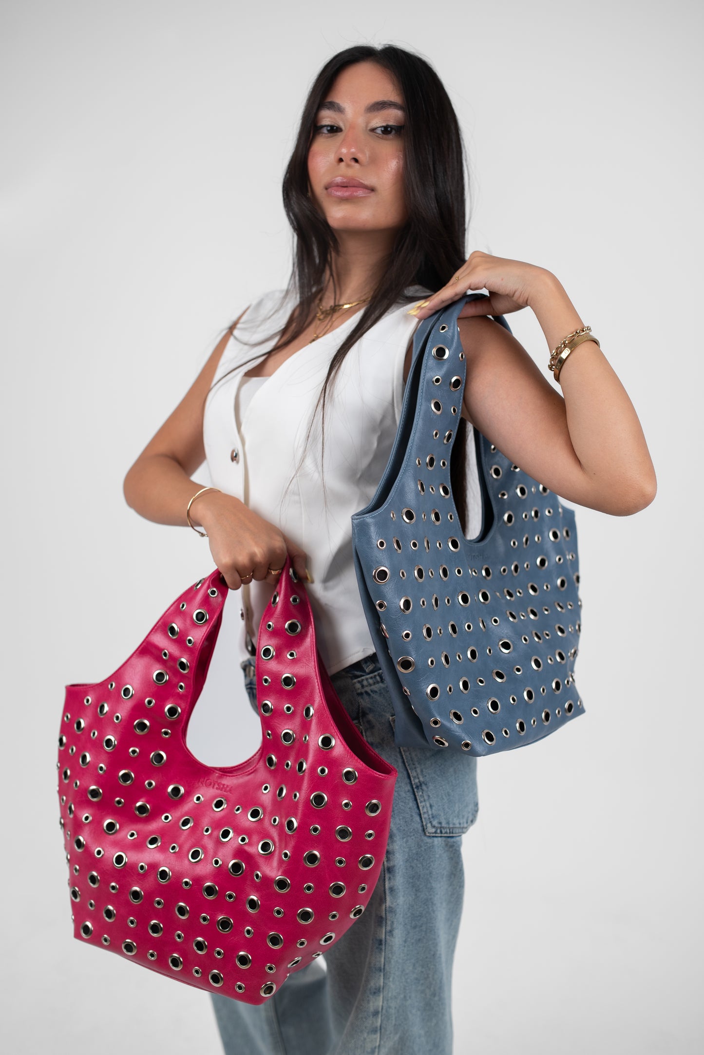 Baby Blue Leather Alura Bag