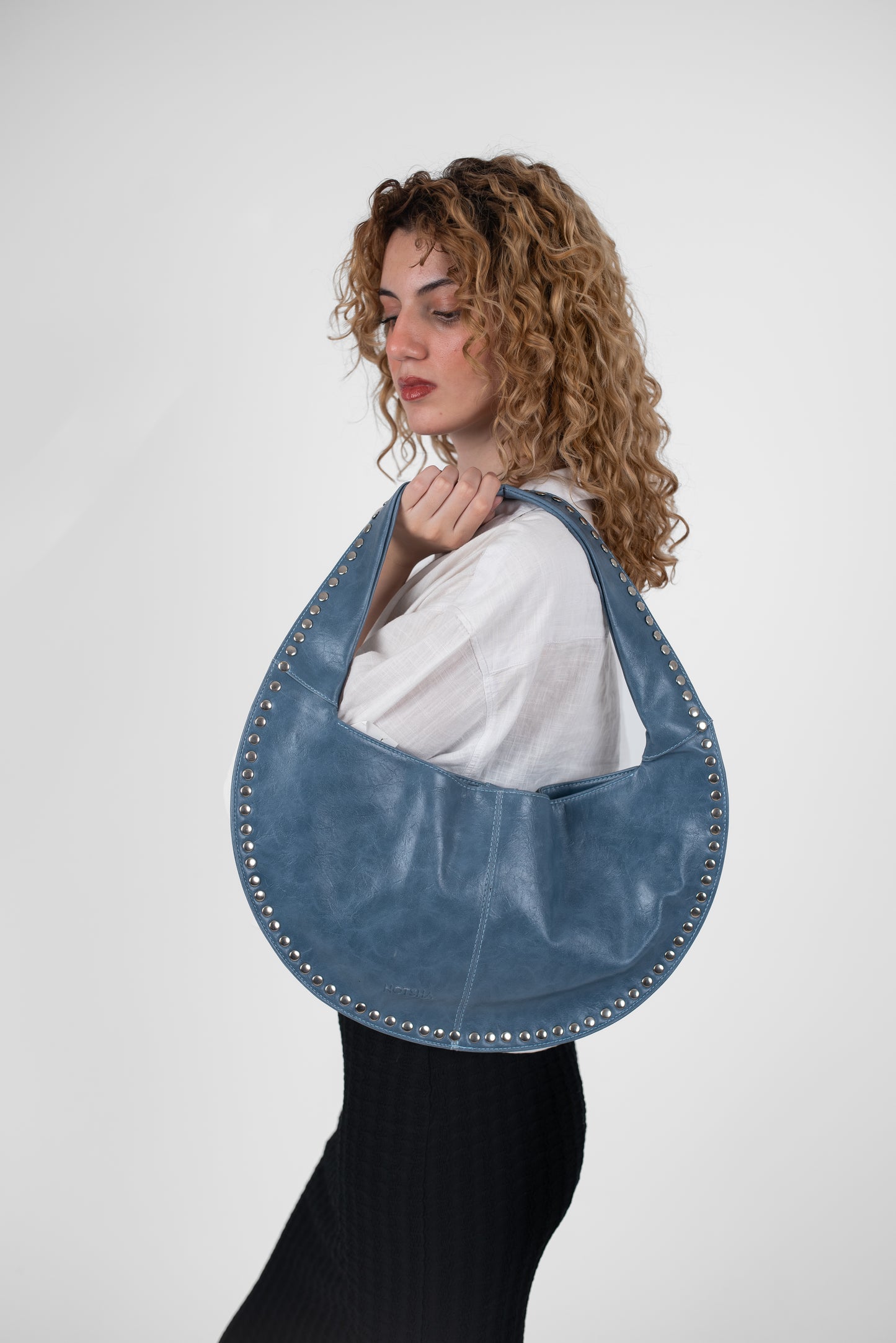 Baby Blue Leather Luna Bag