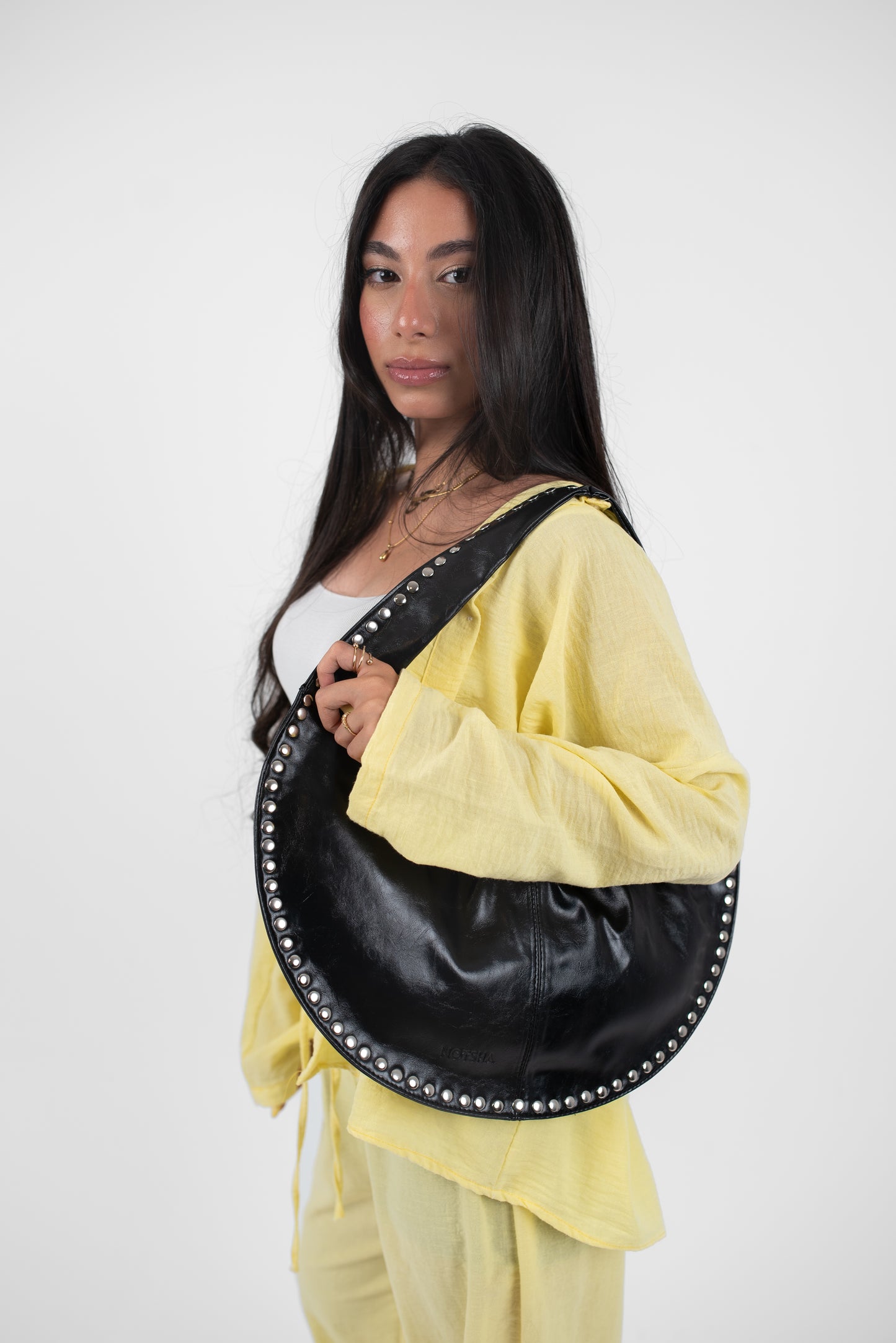 Black Leather Luna Bag