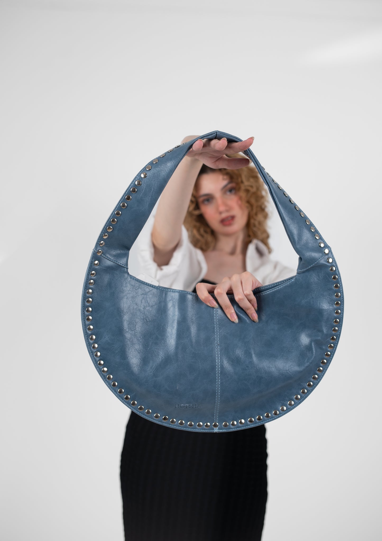 Baby Blue Leather Luna Bag