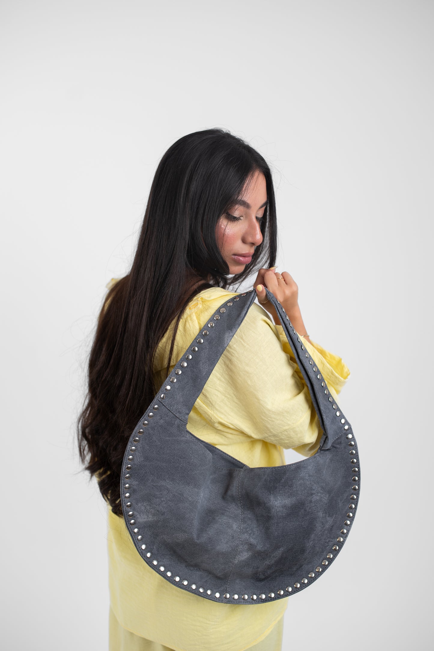 Grey Denim Luna Bag