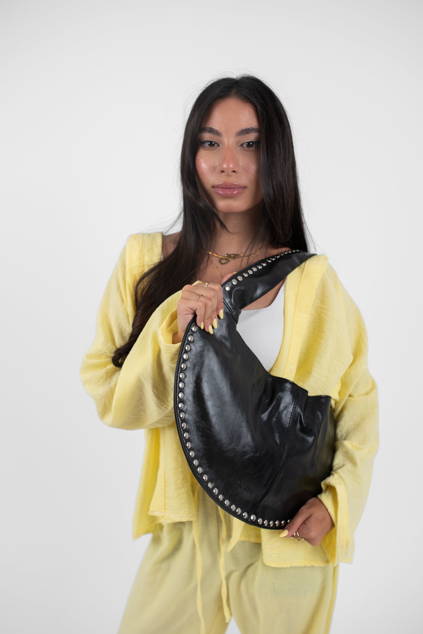Black Leather Luna Bag