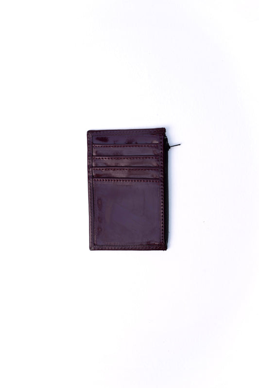 Burgundy Verne Zipper Cardholder