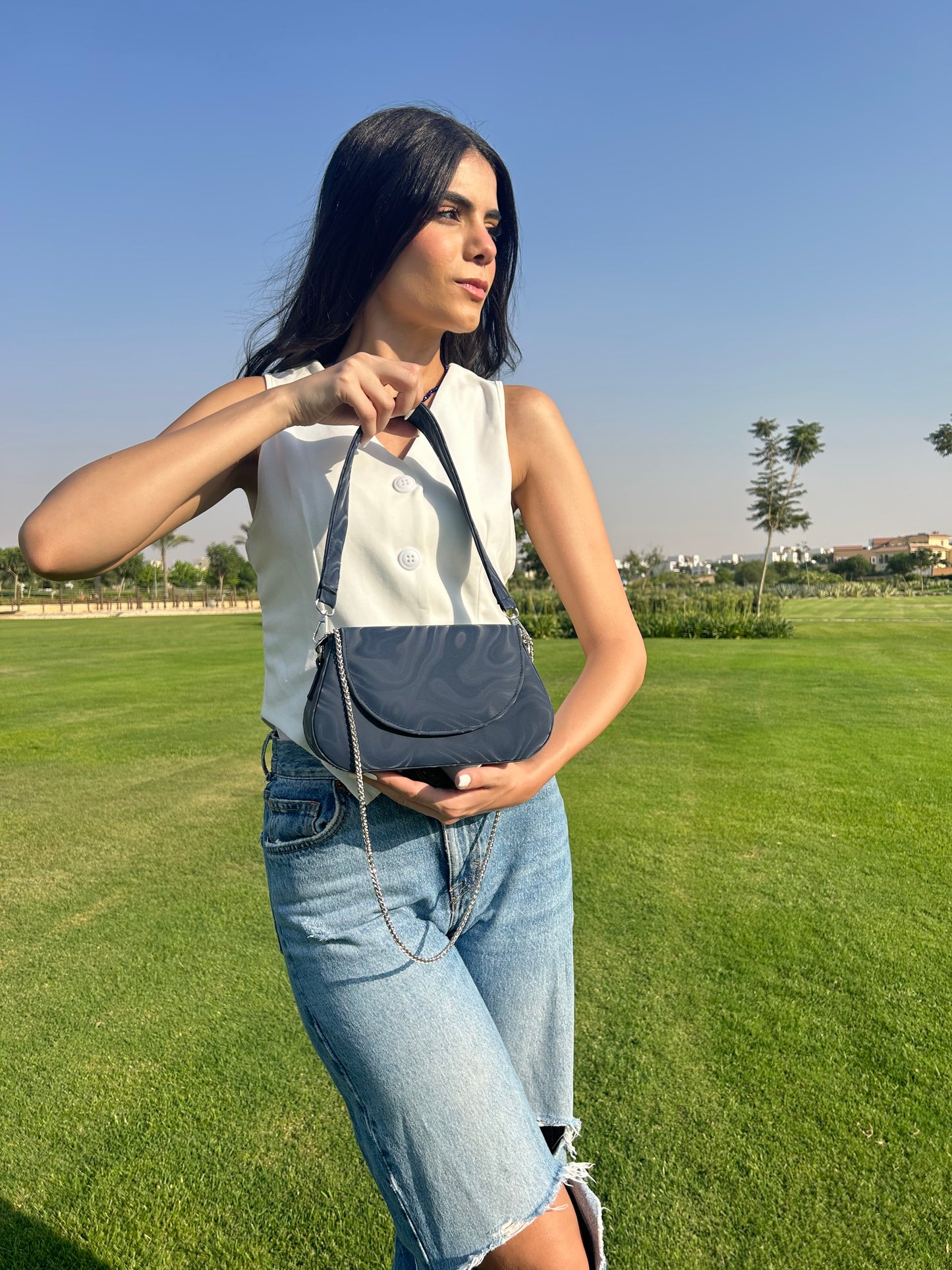 Dark Blue Wave Bag