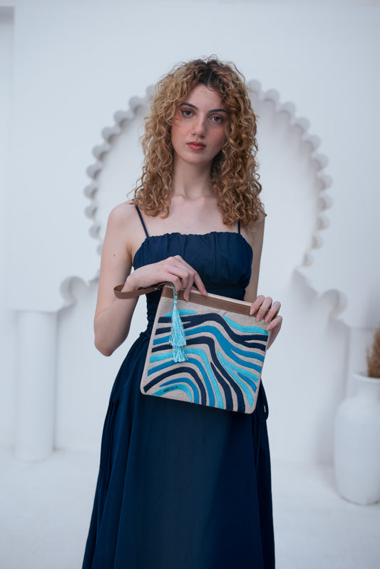 A calming blend of blue tones — from soft sky to deep navy