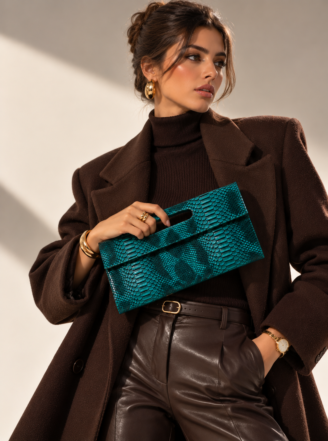 Snake Print Clutch