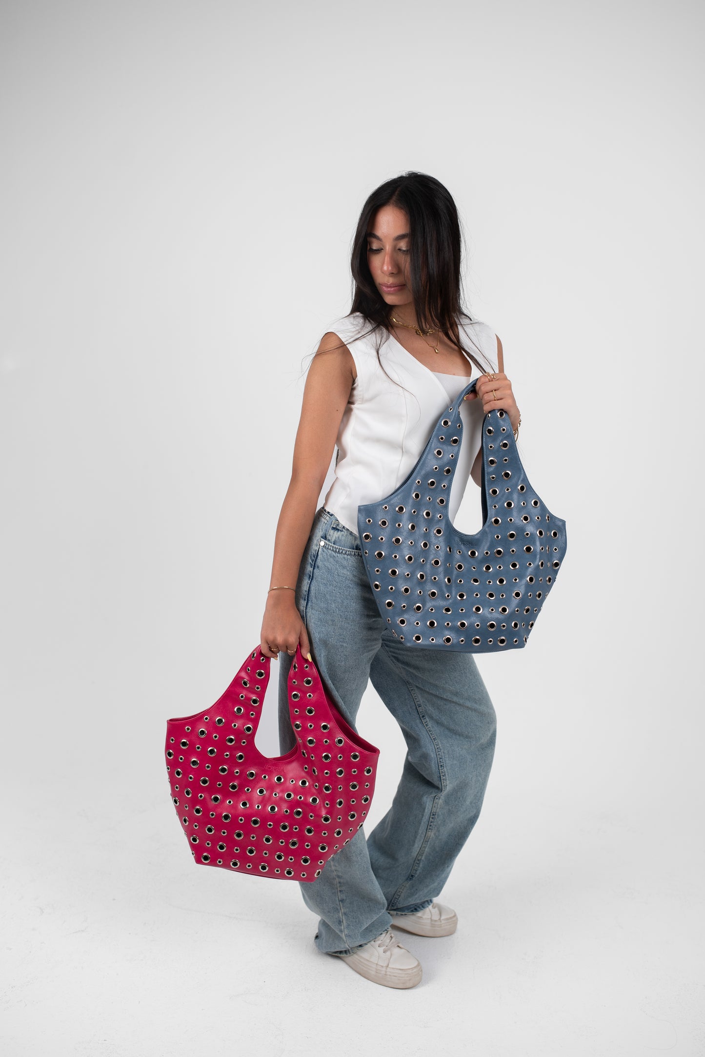 Baby Blue Leather Alura Bag