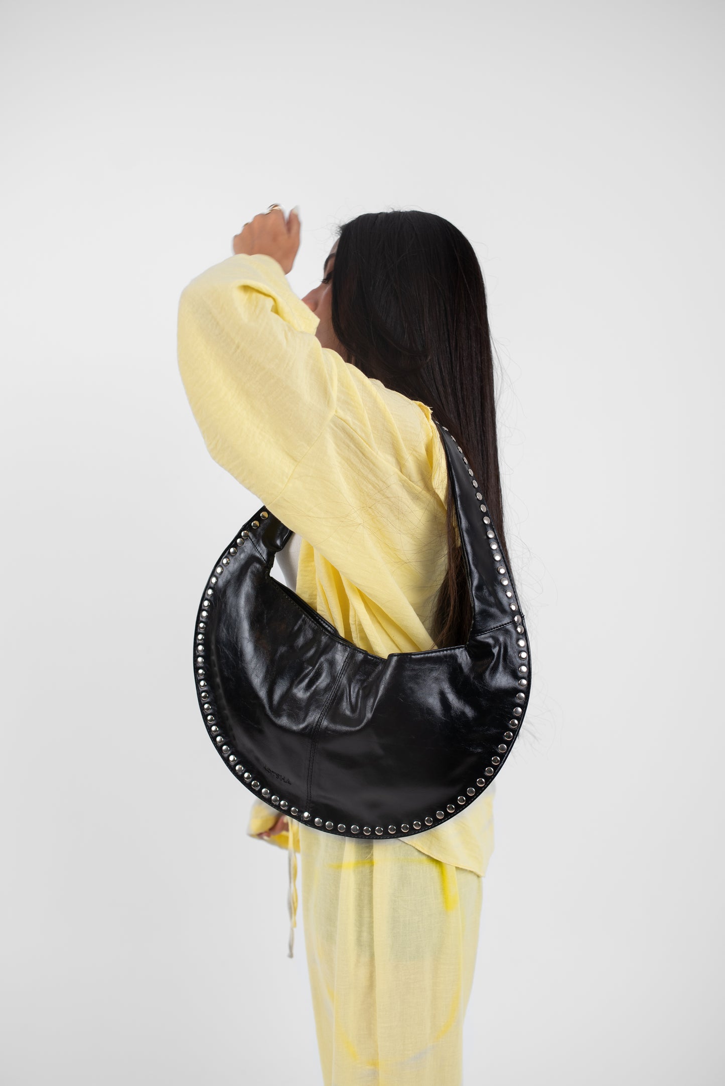 Black Leather Luna Bag