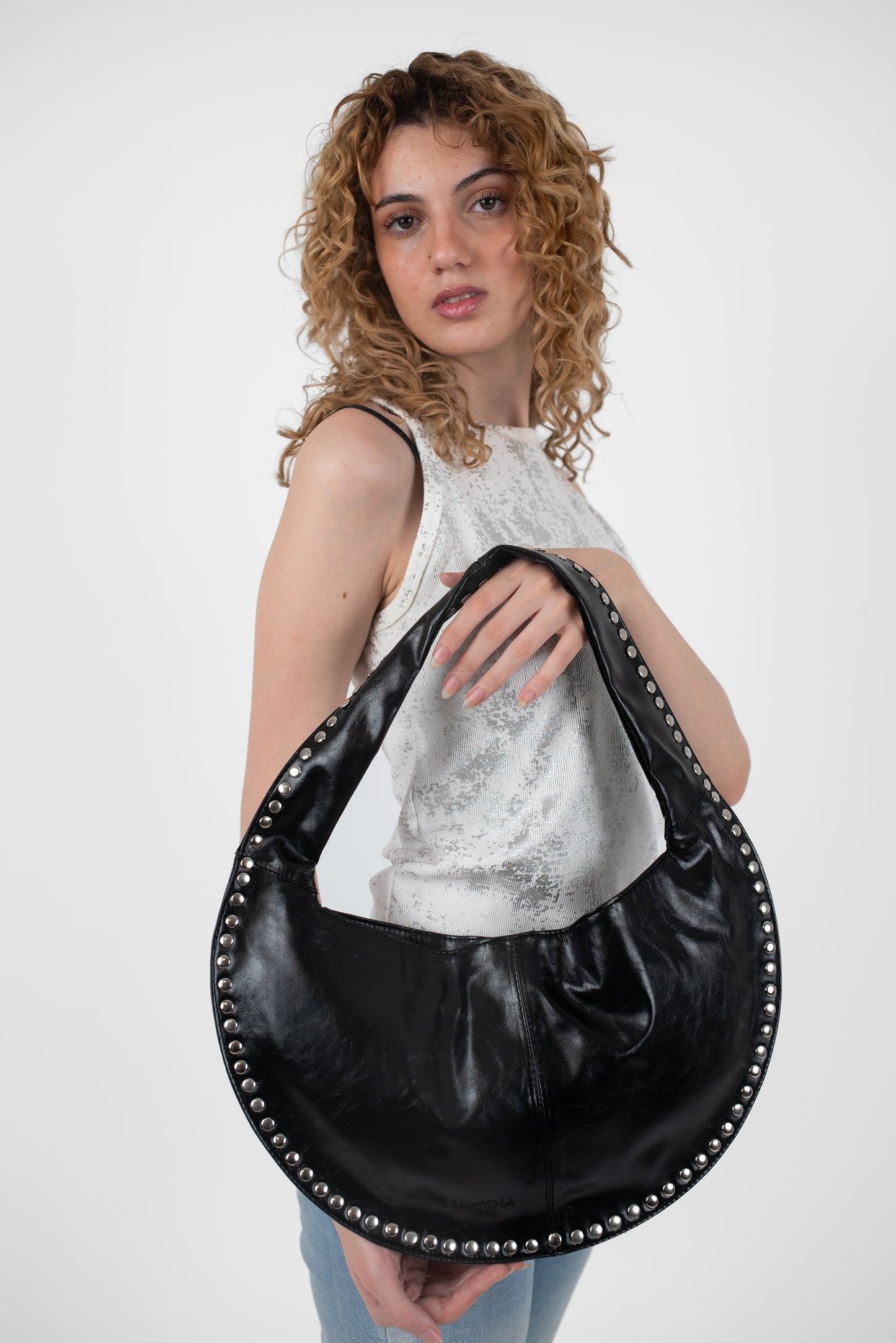Black Leather Luna Bag