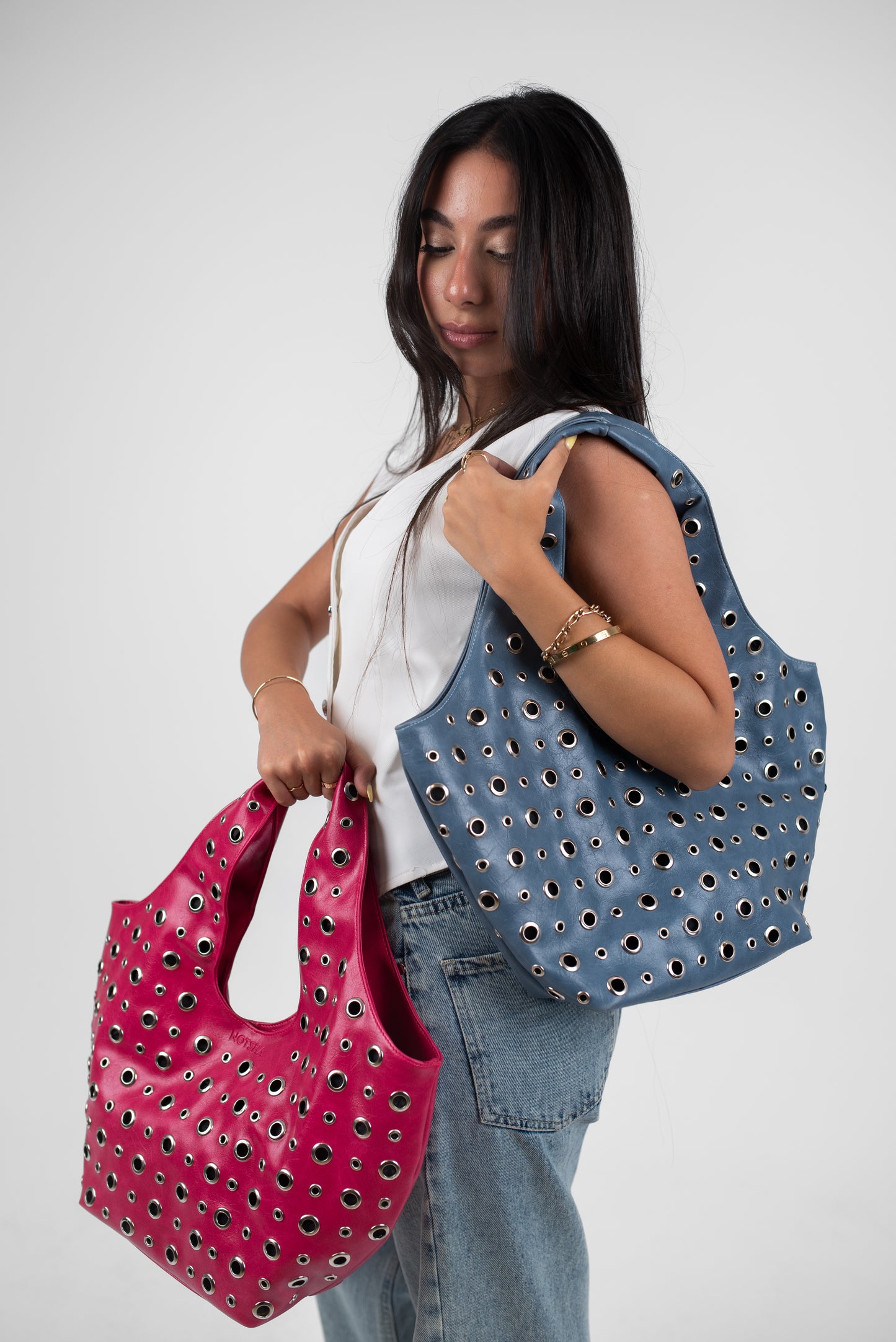 Baby Blue Leather Alura Bag