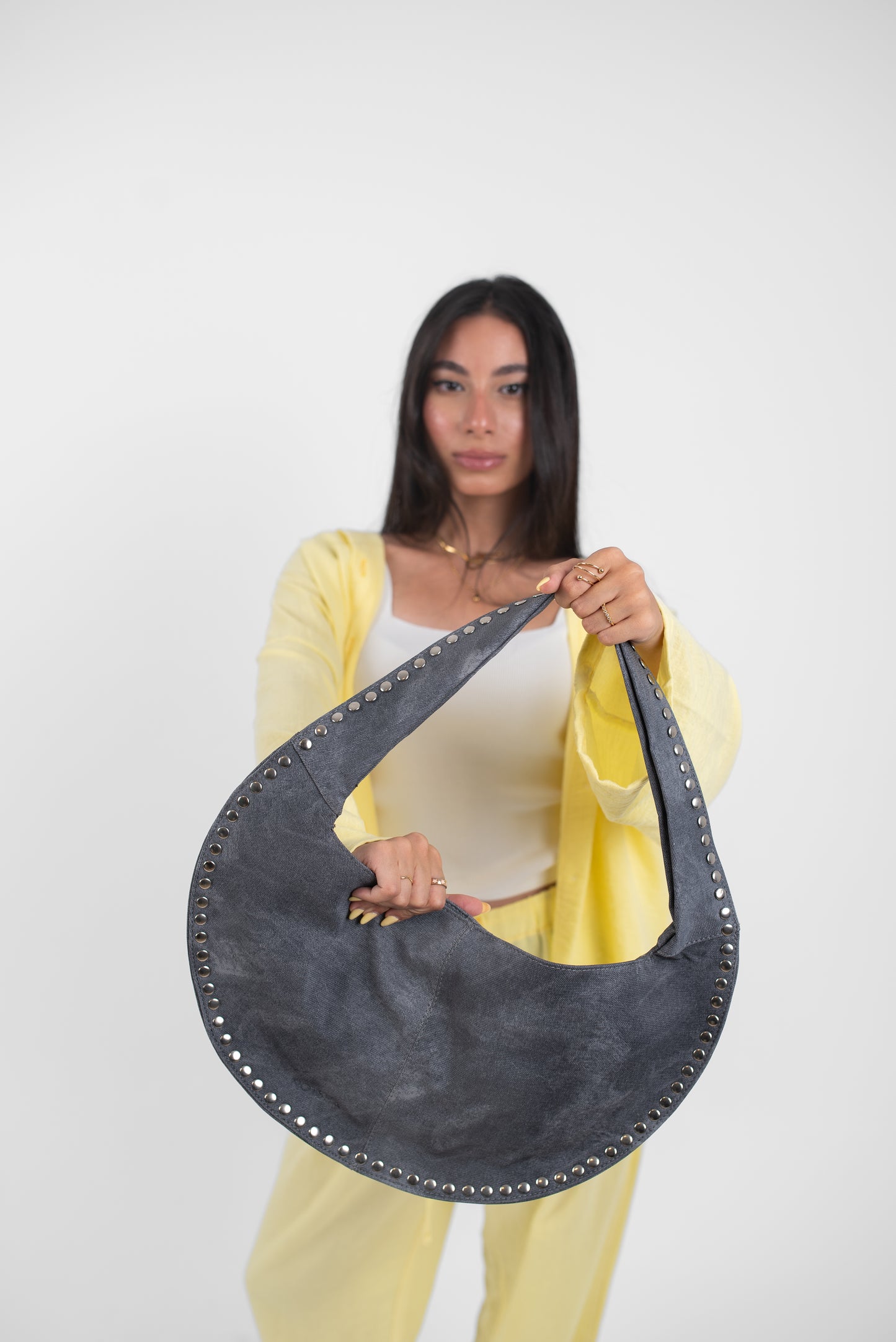 Grey Denim Luna Bag