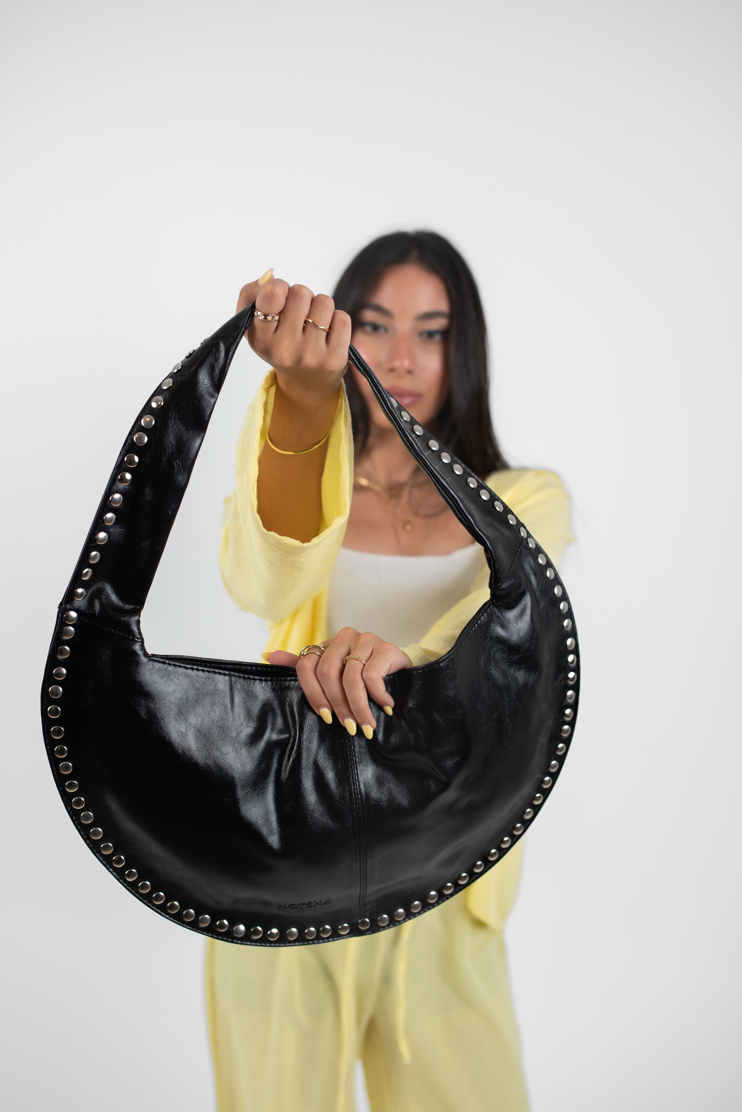 Black Leather Luna Bag