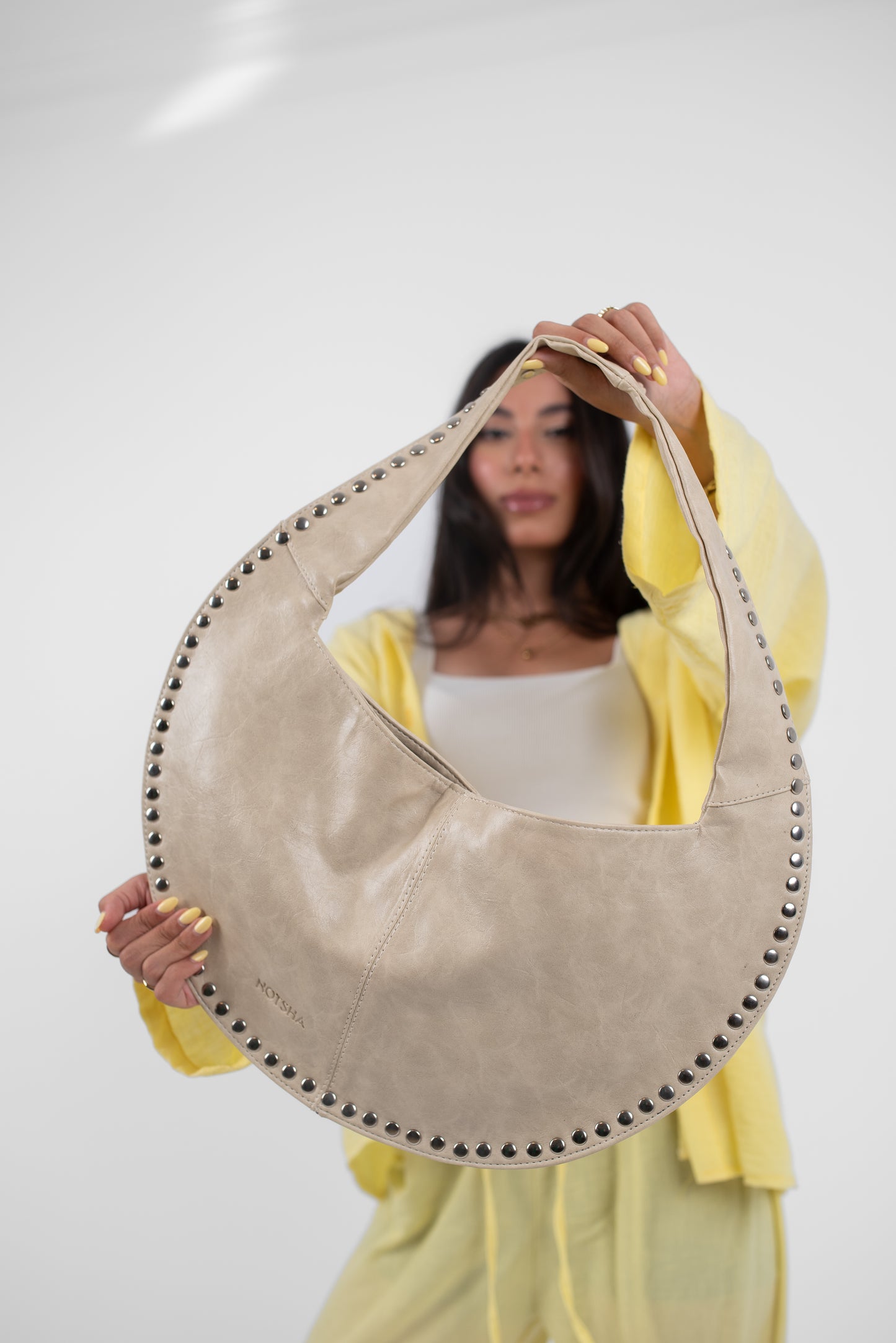 Beige Leather Alura Bag