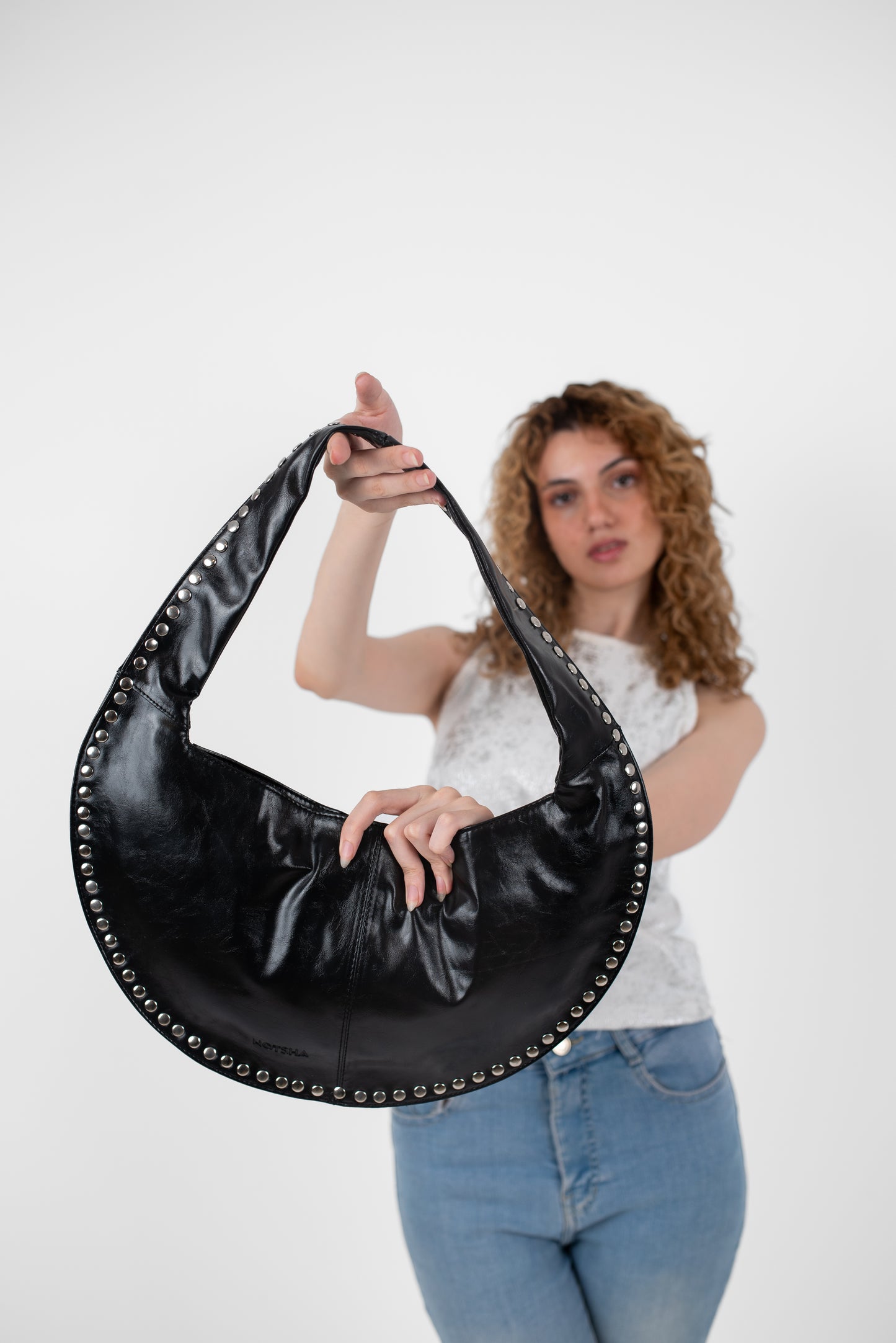 Black Leather Luna Bag