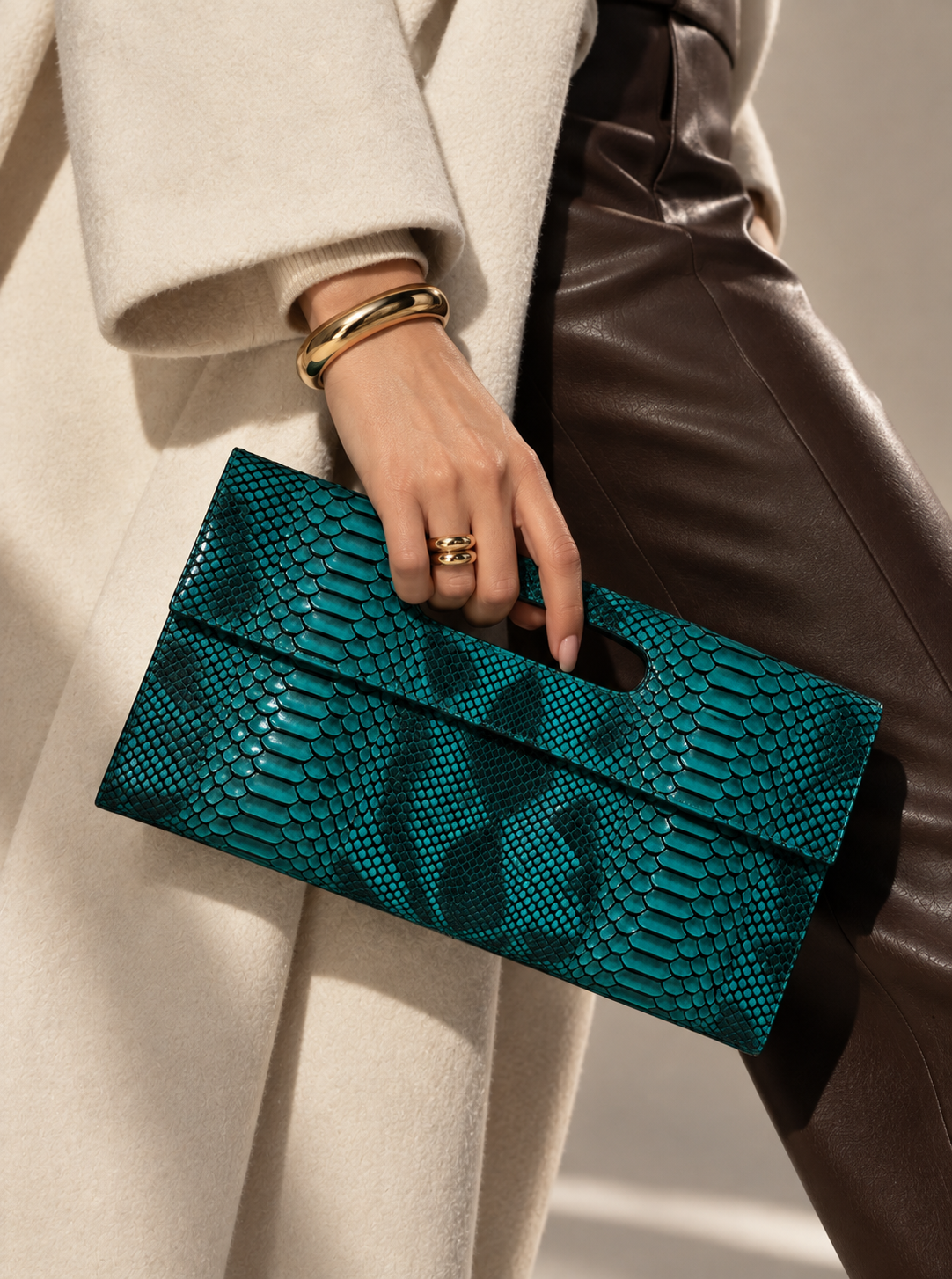 Snake Print Clutch