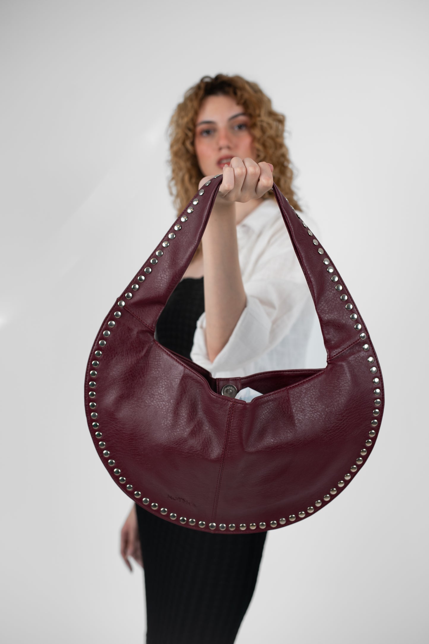 Burgundy Leather Luna Bag