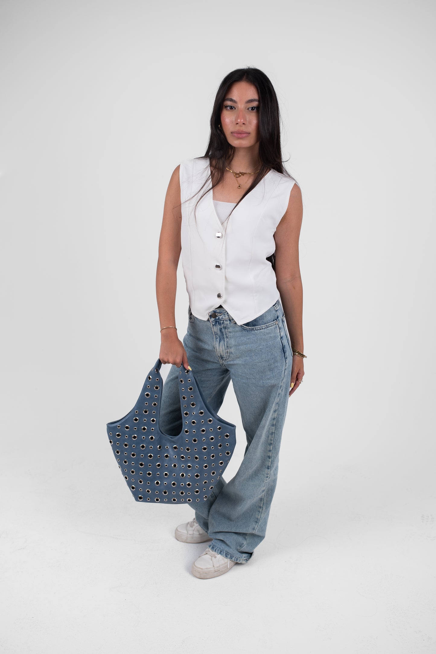 Baby Blue Leather Alura Bag