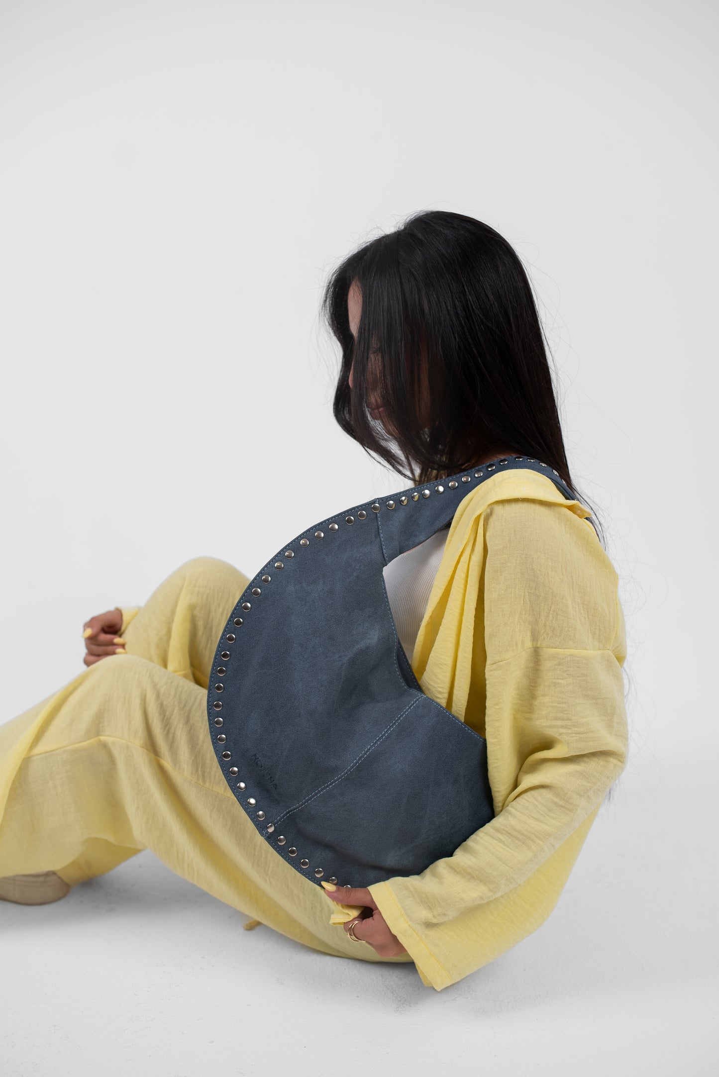 Blue Denim Jeans Leather Luna Bag