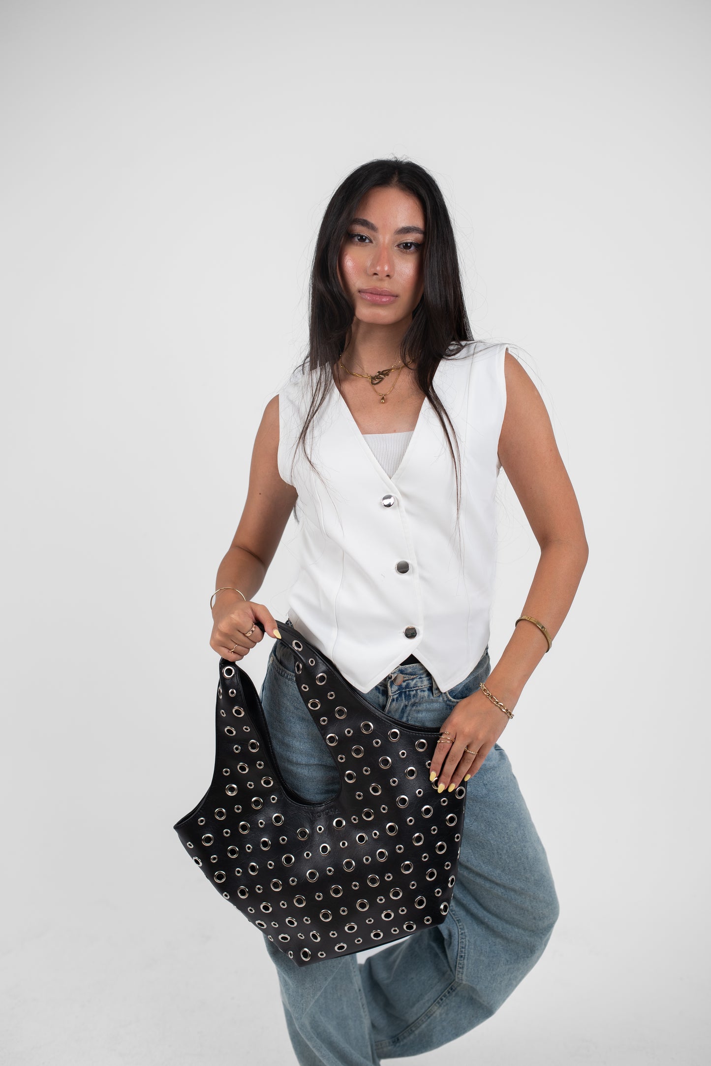 Black Leather Alura Bag