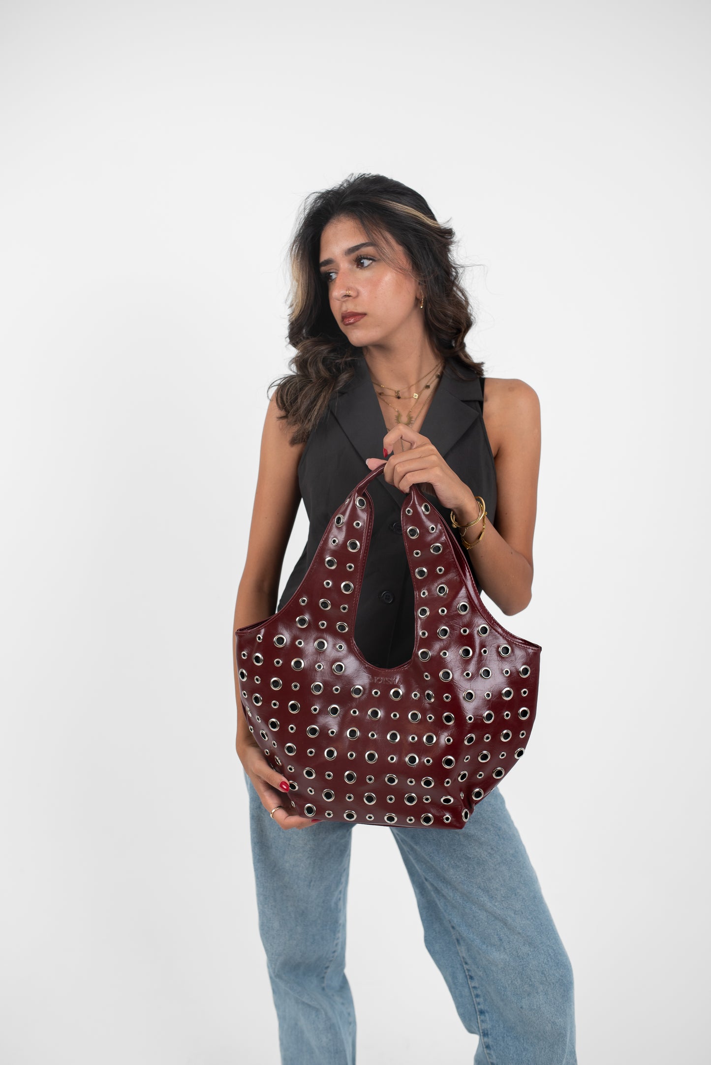 Burgundy Leather Alura Bag