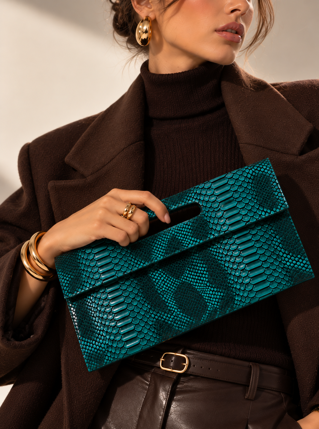 Snake Print Clutch