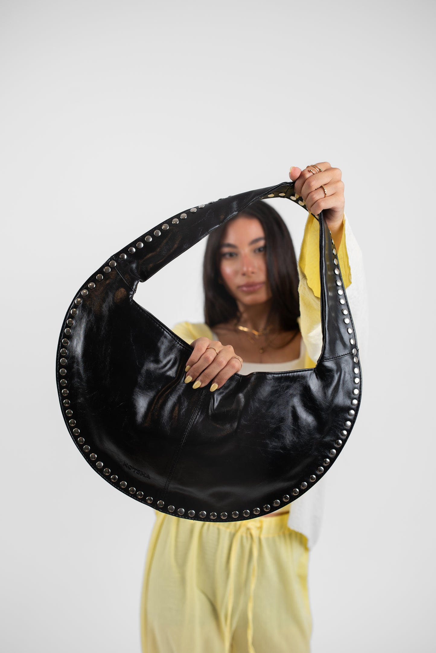 Black Leather Luna Bag