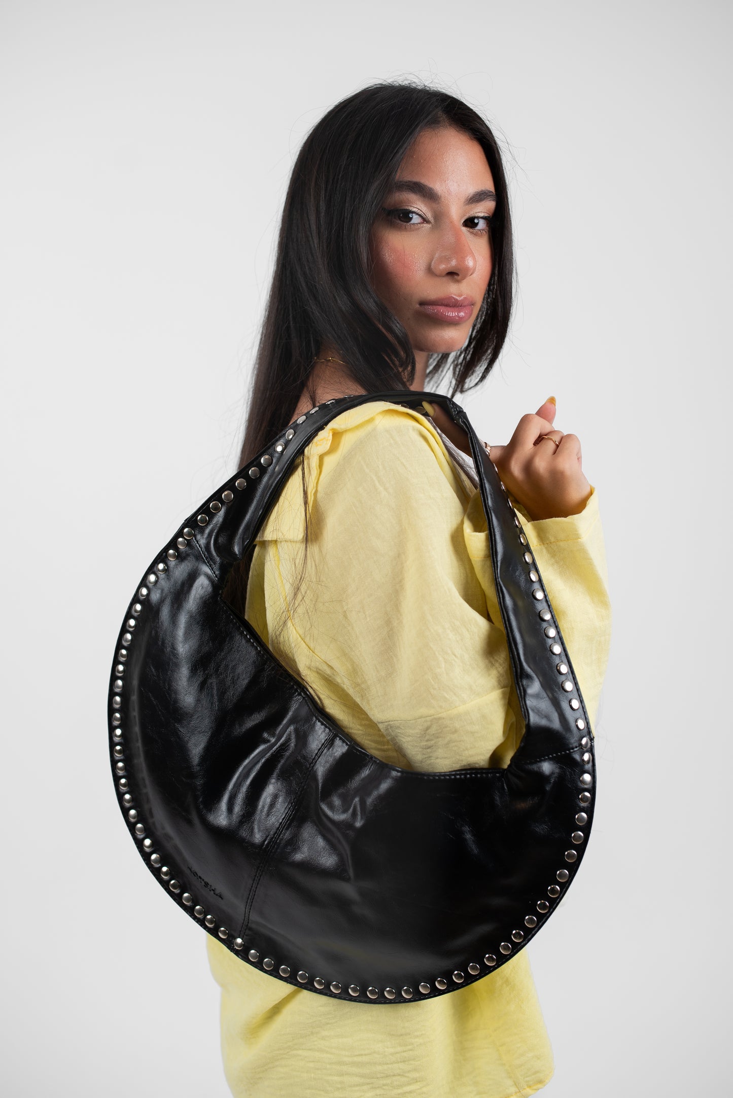Black Leather Luna Bag