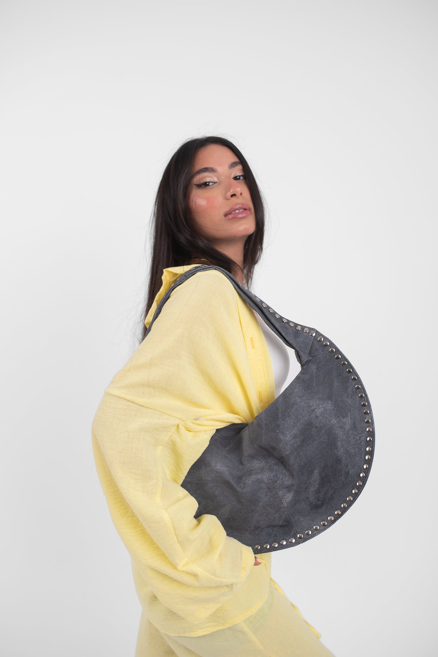 Grey Denim Luna Bag