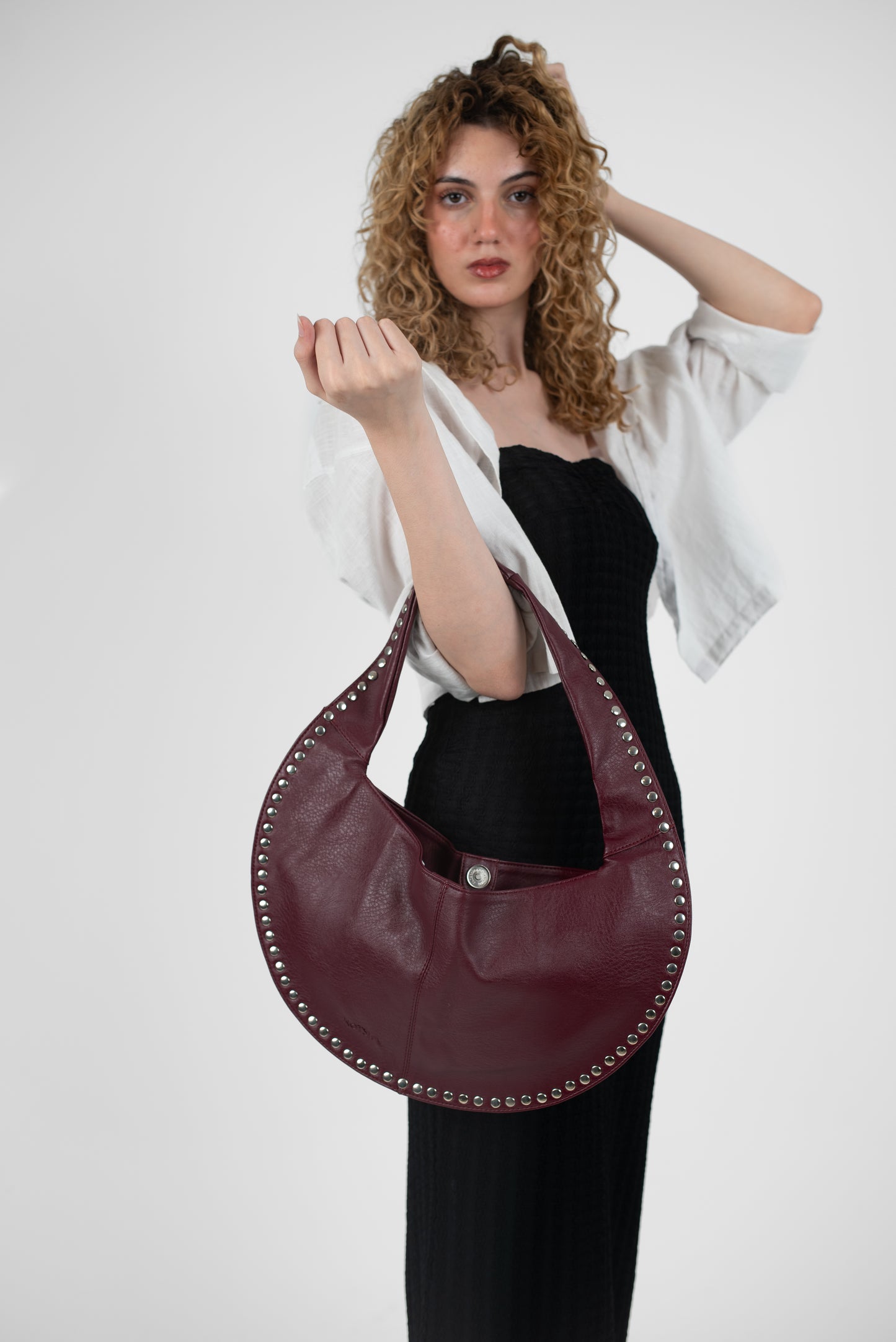 Burgundy Leather Luna Bag