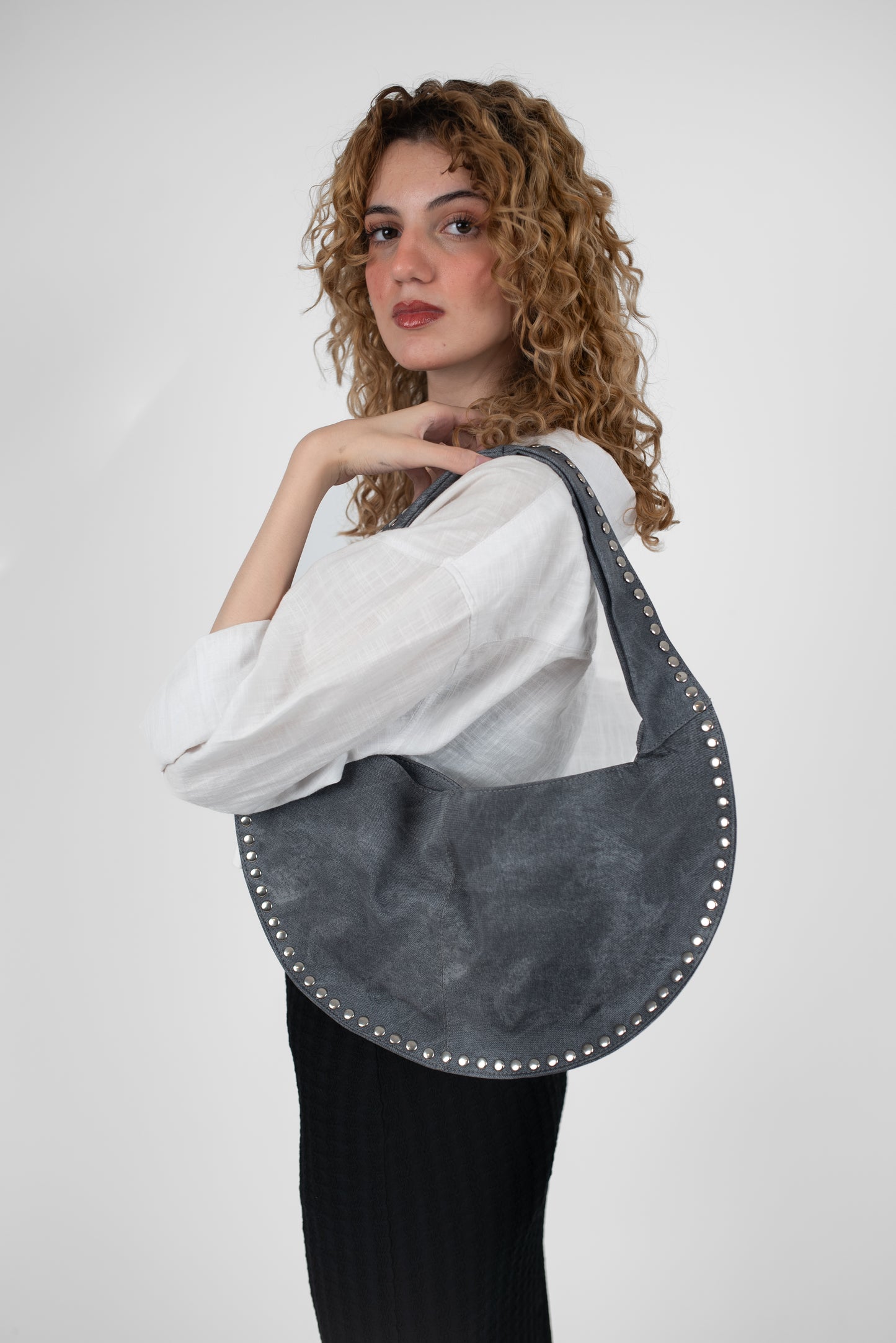 Grey Denim Luna Bag