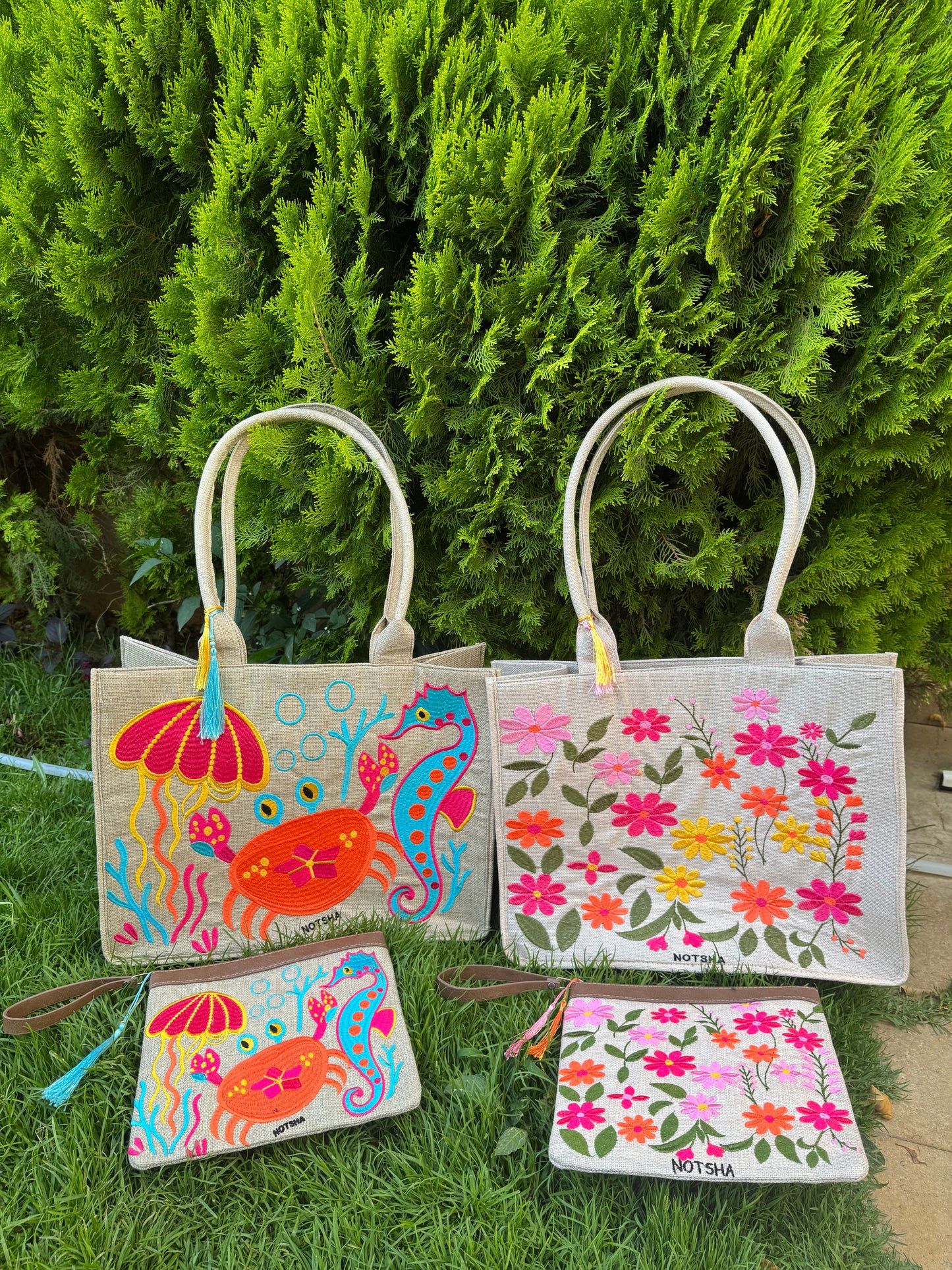 Large Beach Bag + Clutch Bundle