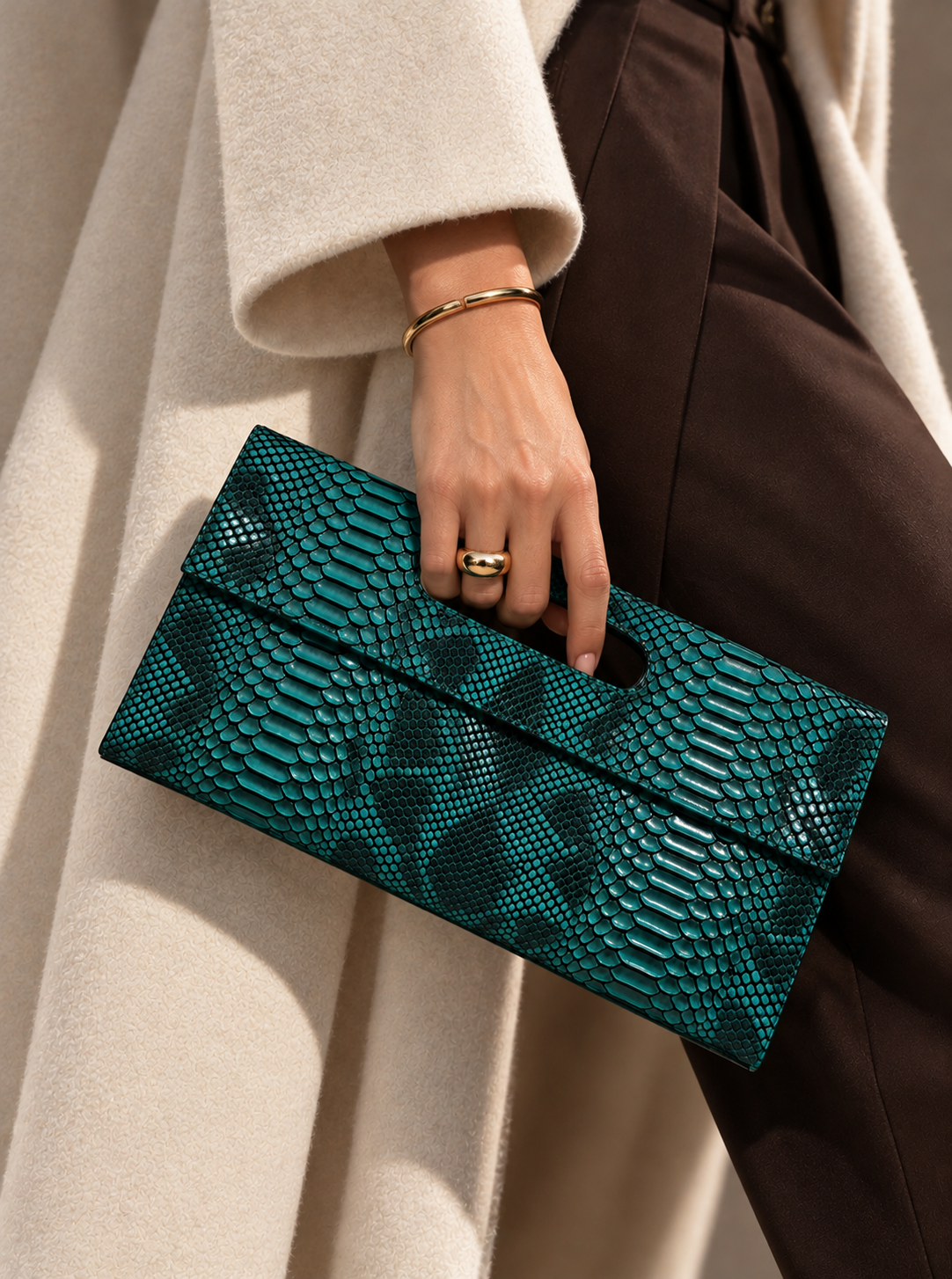 Snake Print Clutch