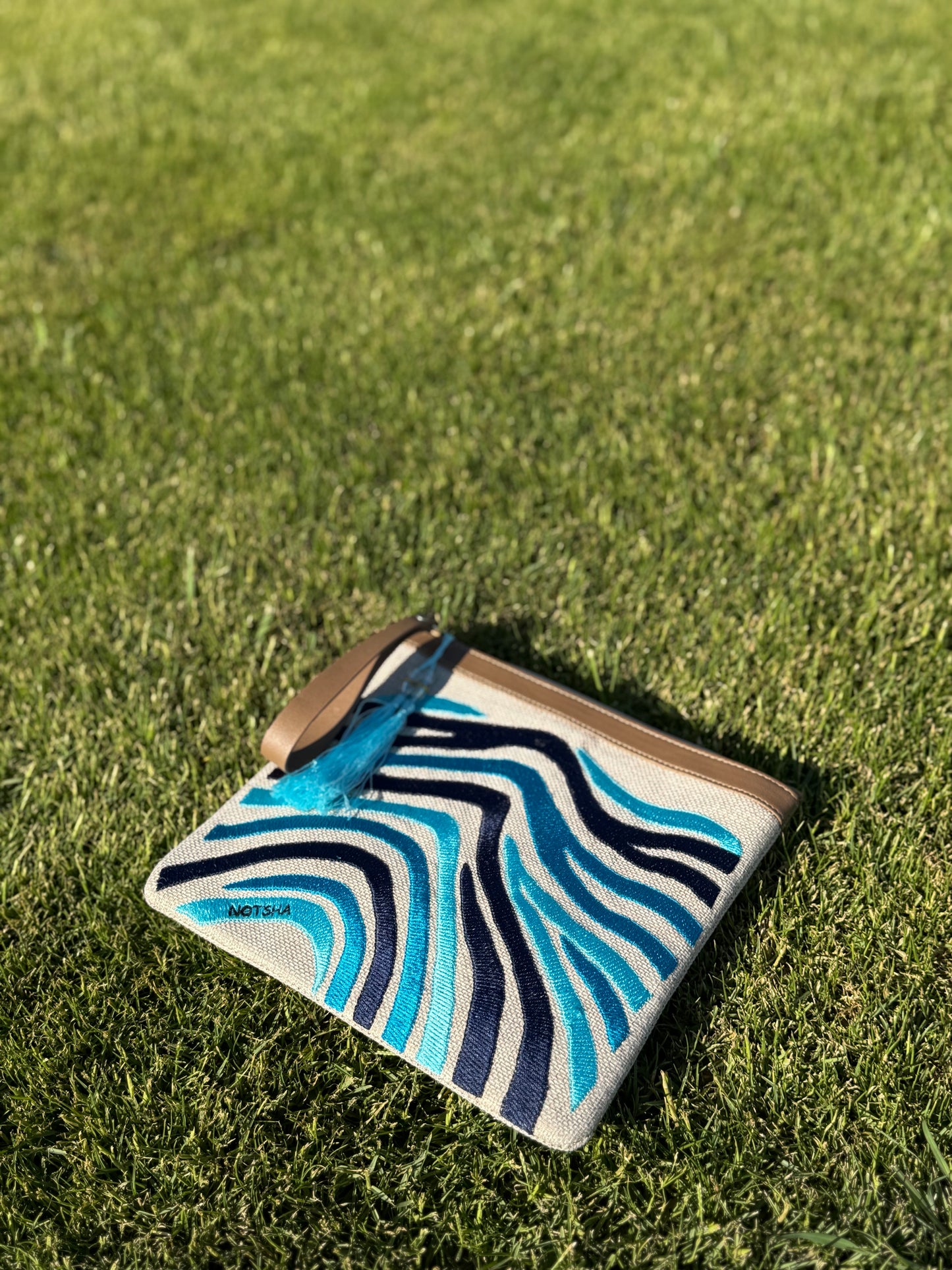 A calming blend of blue tones — from soft sky to deep navy